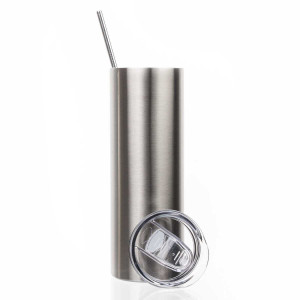 Cana termica pentru sublimare metal (otel 304) "Tumbler" cu tub metalic (590 ml)